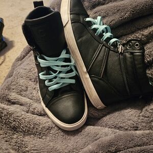 G by Guess Black and Blue High-Top Sneakers